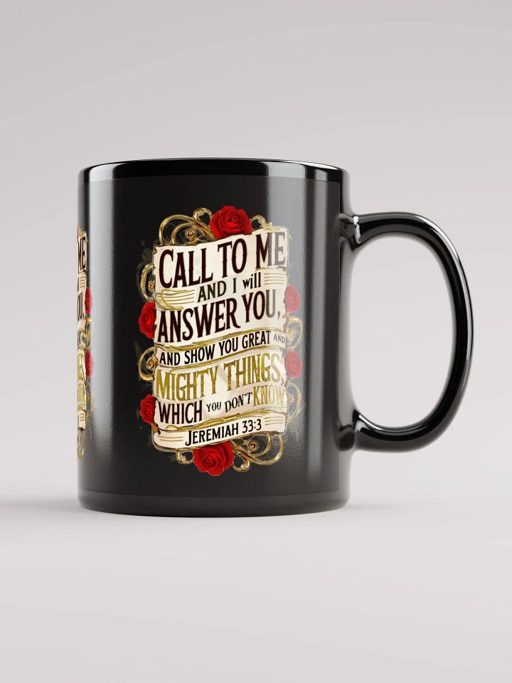 Call to Me Black glossy Mug product image (2)