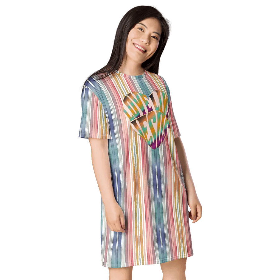 Rainbow Love T-Shirt Dress product image (5)