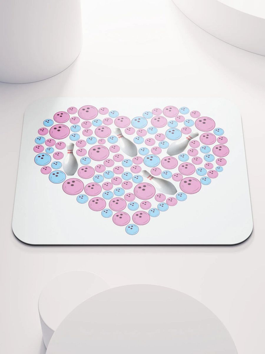 Pure Heart Bowling Pink And Blue Mouse Pad product image (1)