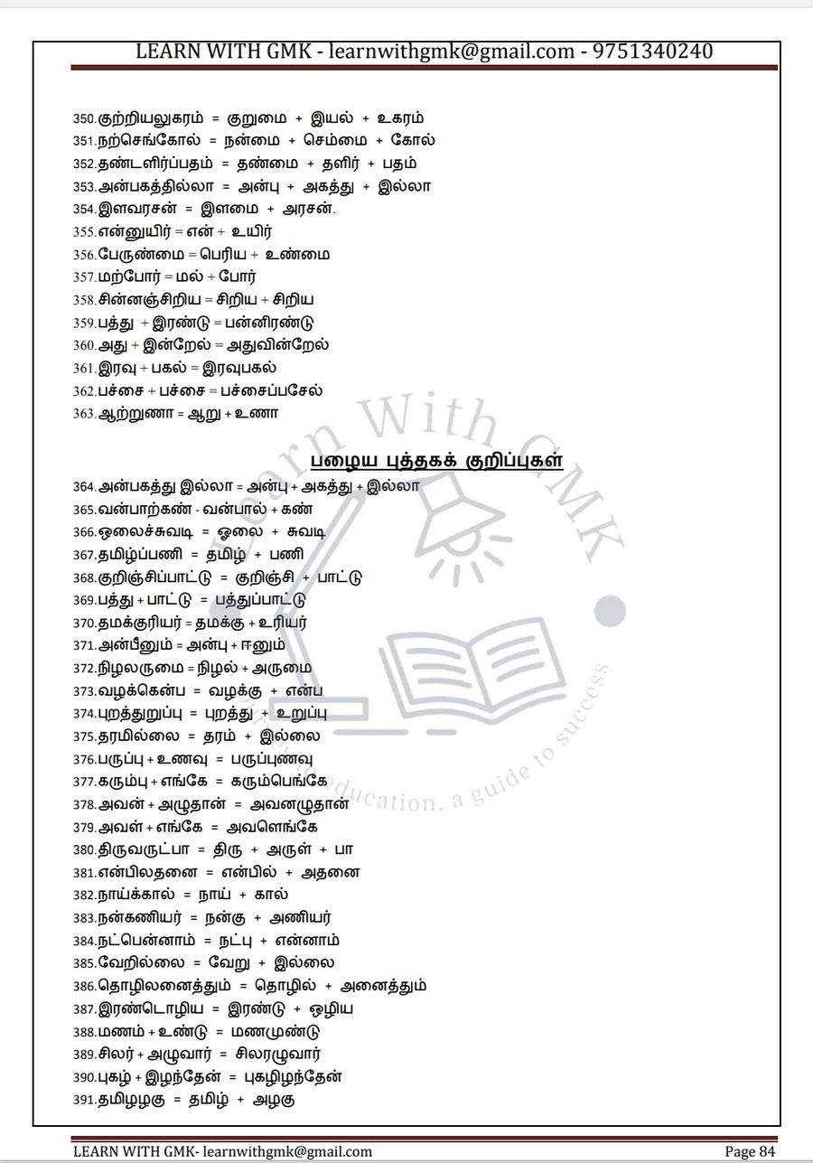 TNPSC 2025 New Syllabus Group 2, 2A and 4 இலக்கணம் அலகு 1 - Study material 450 Rs product image (5)