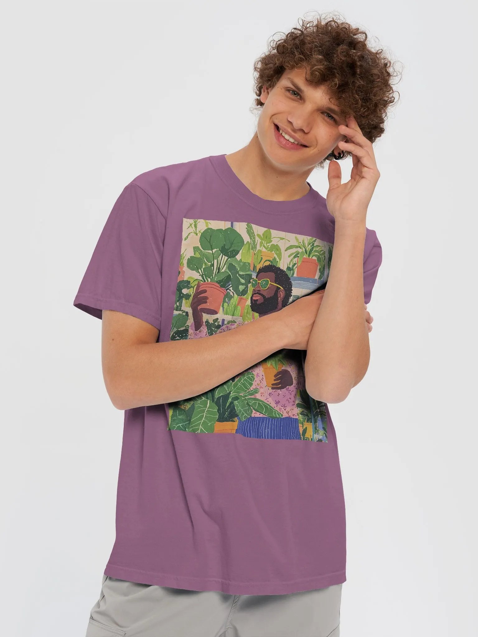 Black Stylish Man Botanist Design Tee product image (60)