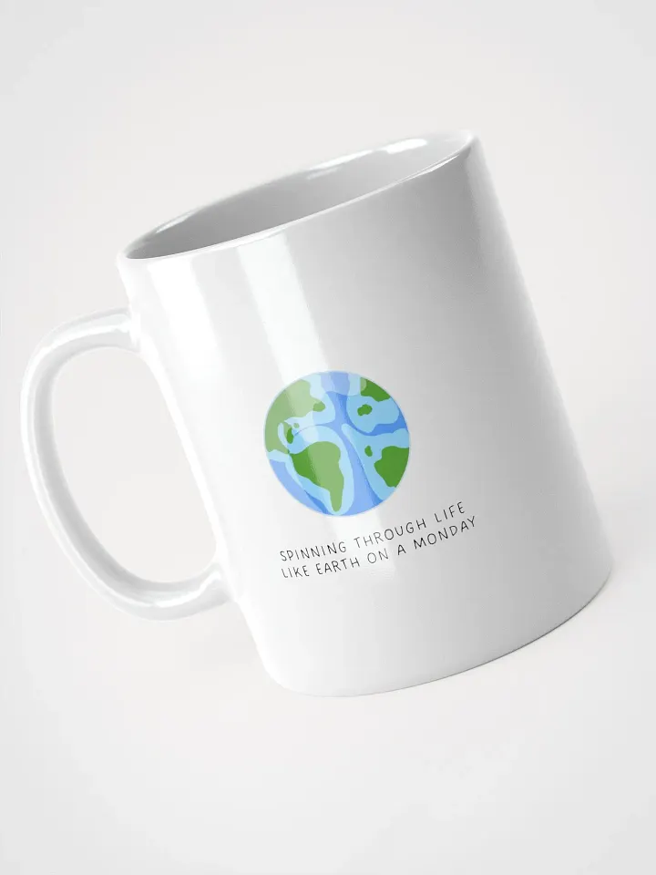 Cartoon Globe Earth White Glossy Mug | Space-themed Daily Essentials product image (2)