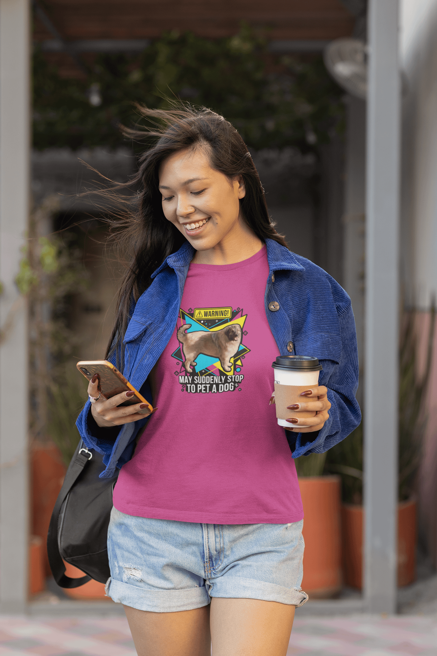 May Suddenly Stop To Pet A Dog | Retro Design Tee for Ladies product image (5)