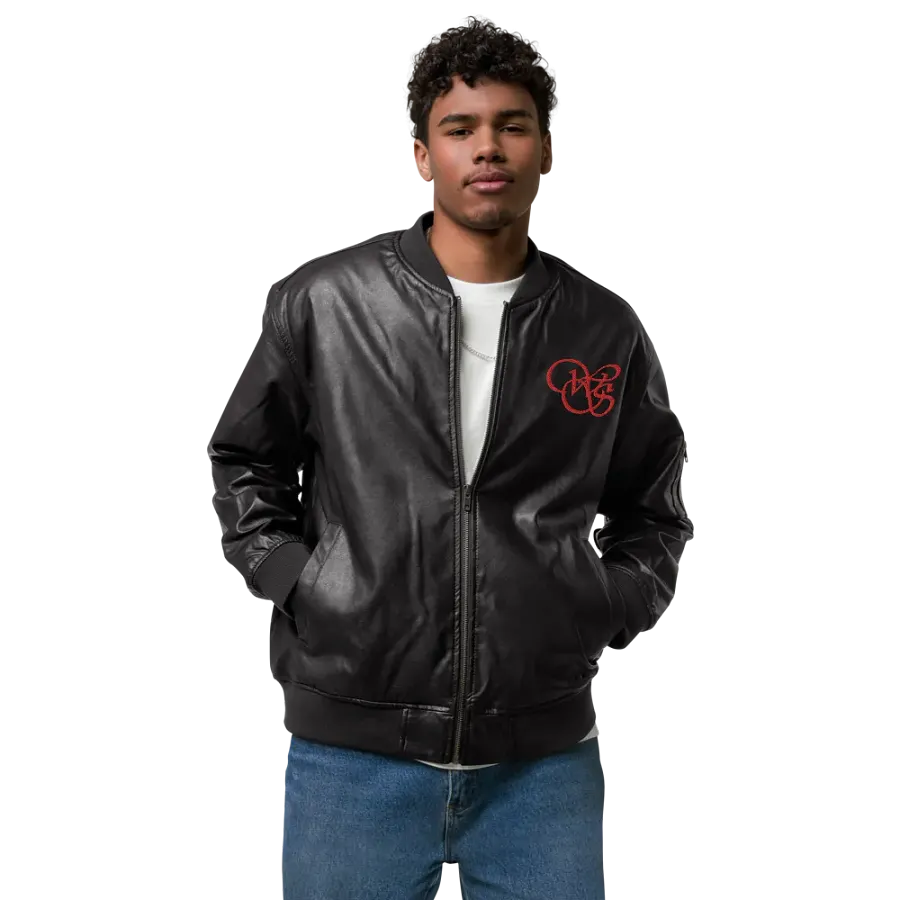 WS Faux Leather Bomber Jacket product image (4)