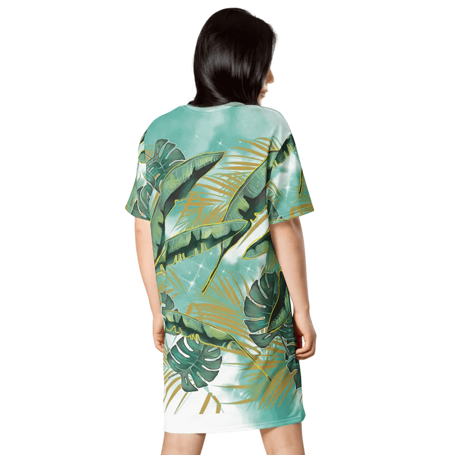 Leafy Paradise Apparel | Botanical Print T-Shirt Dress product image (3)
