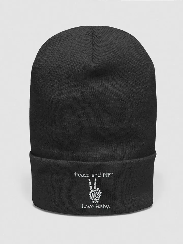 ''Peace & MF'n Love Baby'' Cuffed Beanie (Embroidered) product image (1)