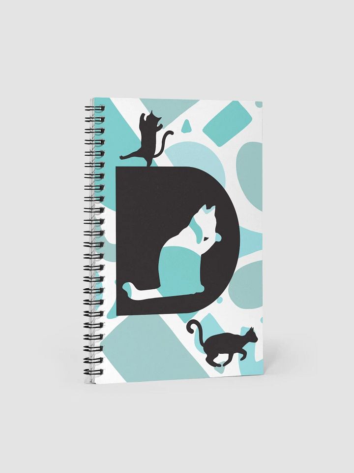 Monogram Letter D Cat Lover Geometric Blues Notebook product image (2)