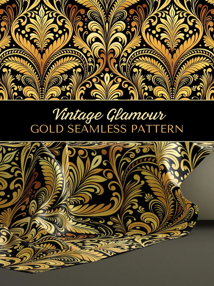 Gold Vintage Glamour Flourishes Single Seamless Pattern product image (1)