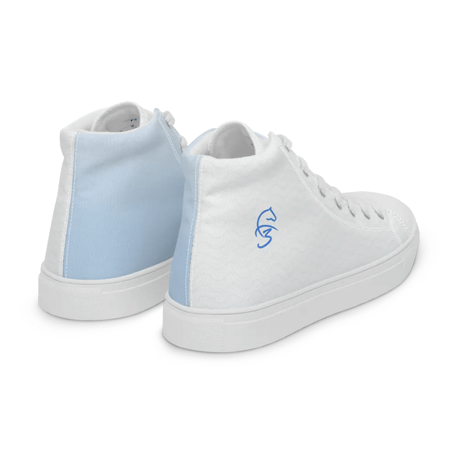 F3 Horse Logo Women's High Neck Canvas Shoes (Sky Blue) product image (10)