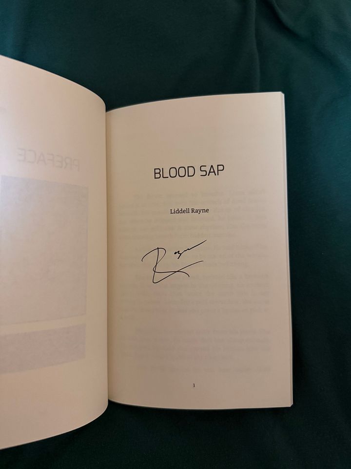 Signed paperback copy of Blood Sap product image (2)