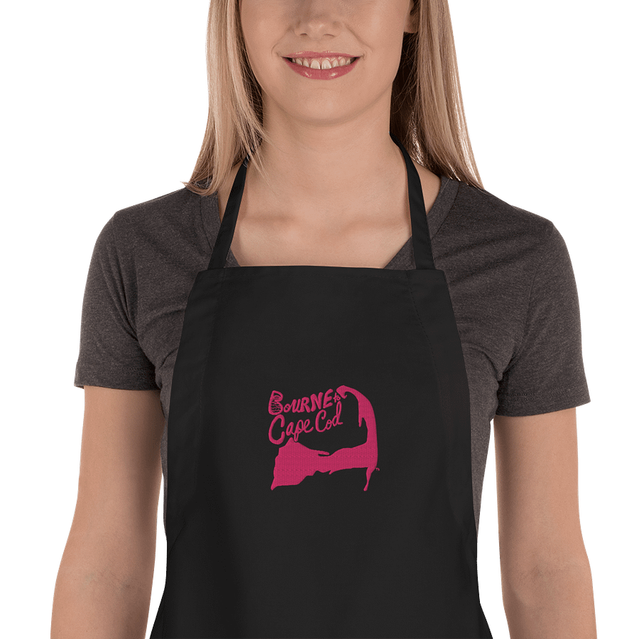 🦞BOURNE to Cape Cod™ | Embroidered Apron | Coastal Cooking Vibes | Pink Logo product image (1)