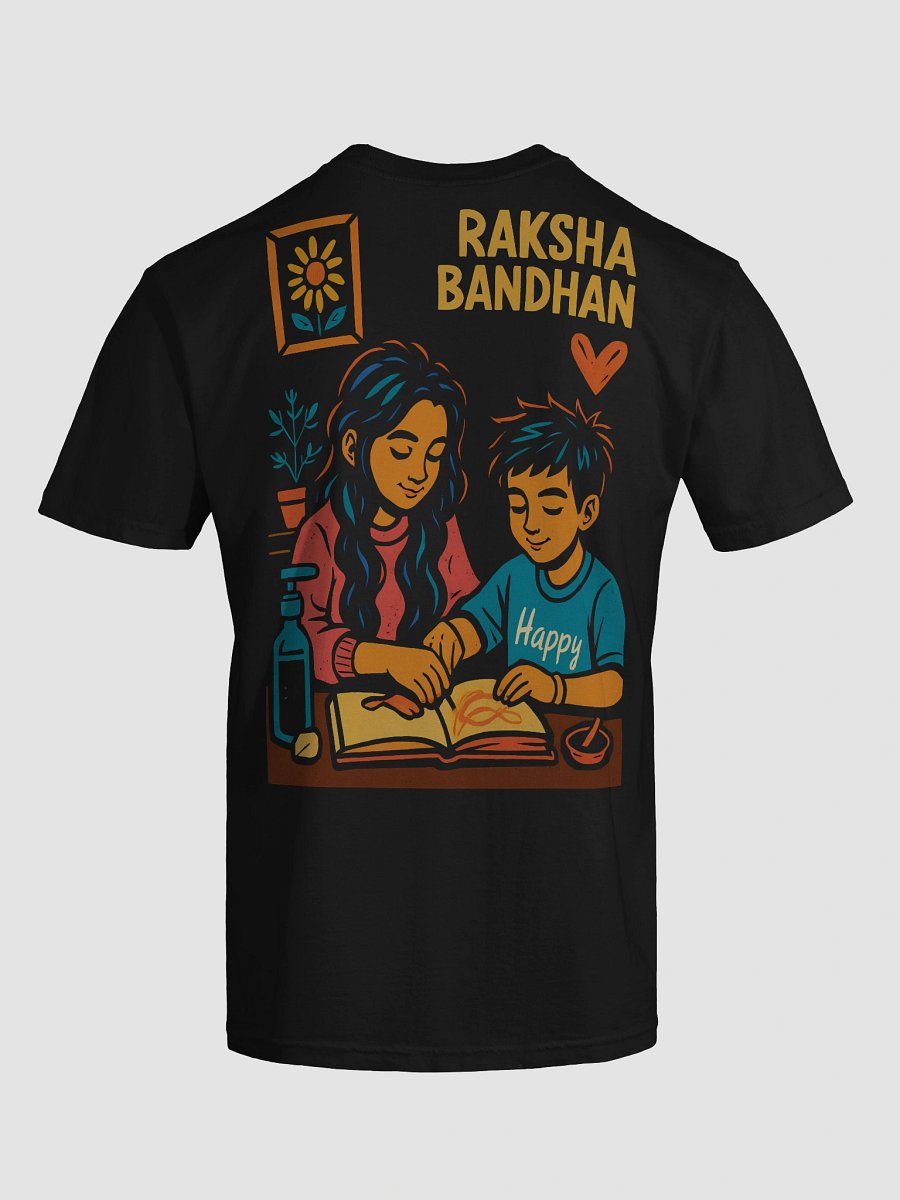 Raksha Bandhan Sister-Brother Collaboration: Vibrant Cultural Art T-Shirt product image (9)