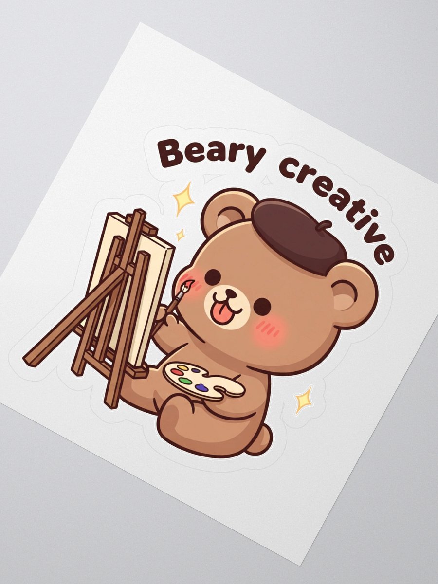 Bear in Artist Mode Kiss Cut Sticker product image (2)