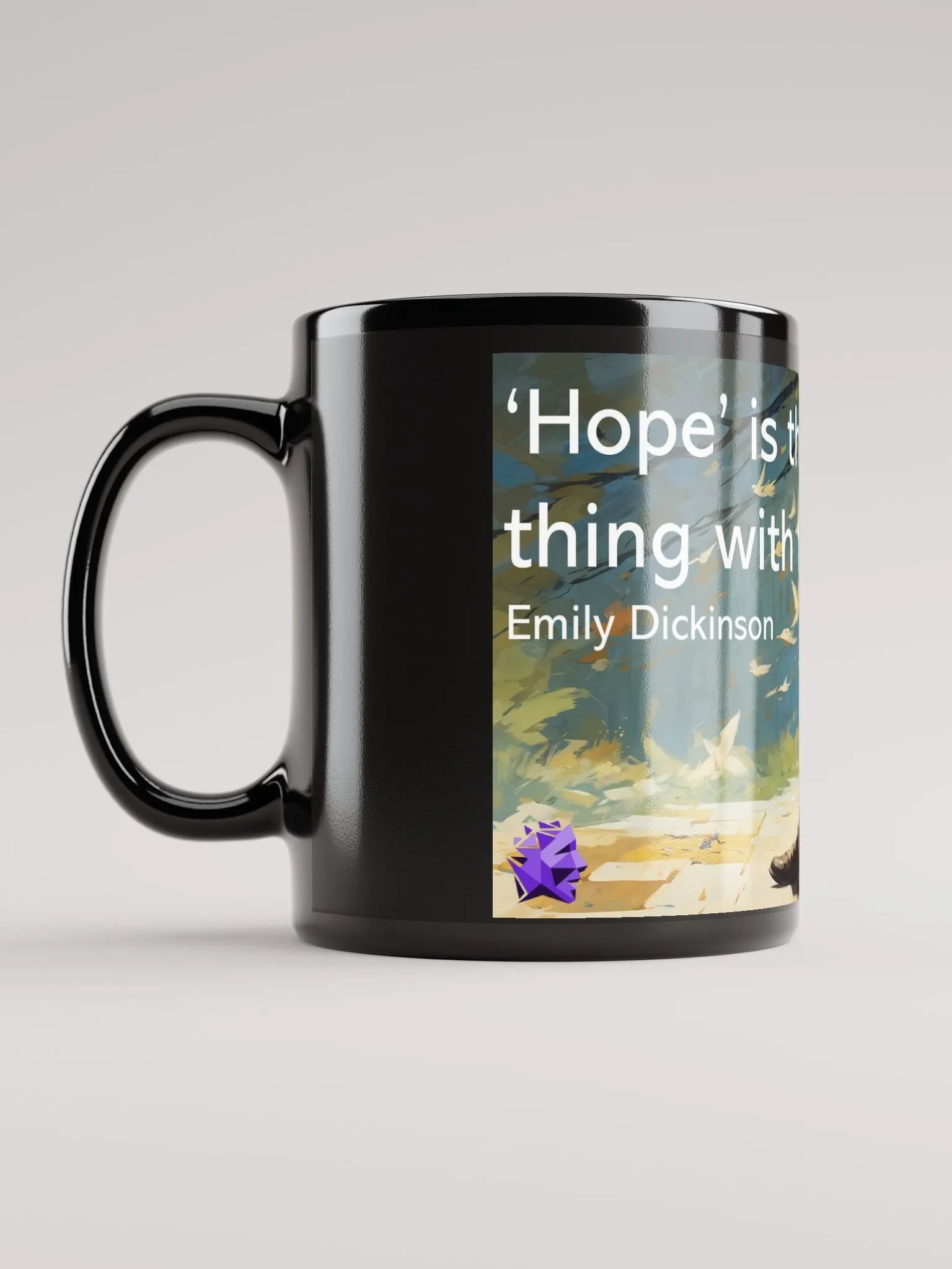 Hope is the thing with feathers Black Mug product image (6)
