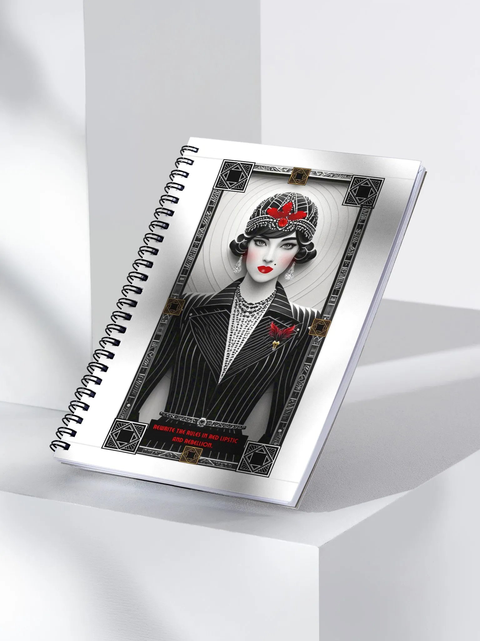 1920 Art Deco Graphics on Front and Back Covers - 140 Page Notebook product image (3)