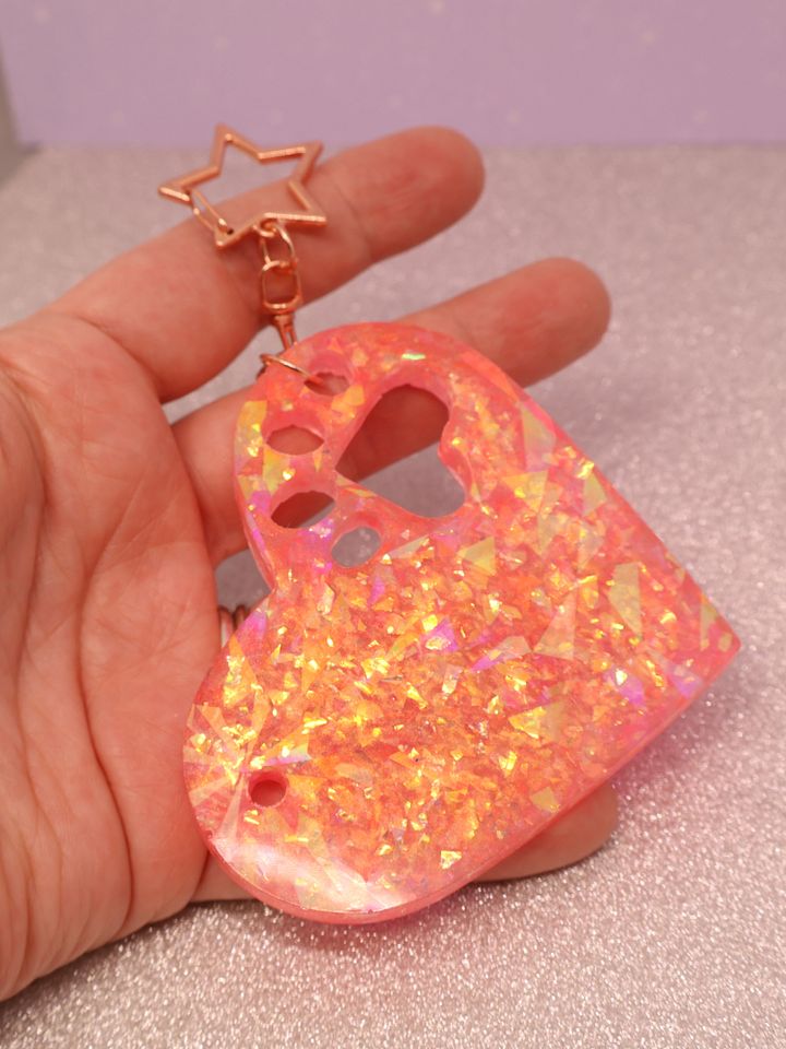 Holo Heart with Paw Keychain product image (1)