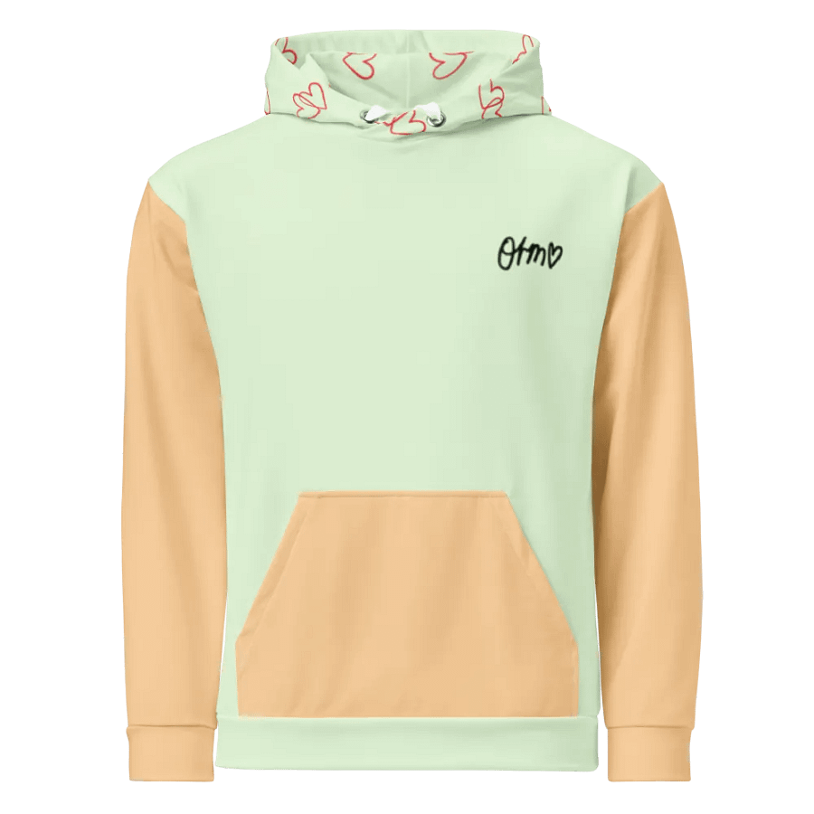 Orm Kornnaphat Heart Design Unisex Hoodie (Green and Brown) product image (1)