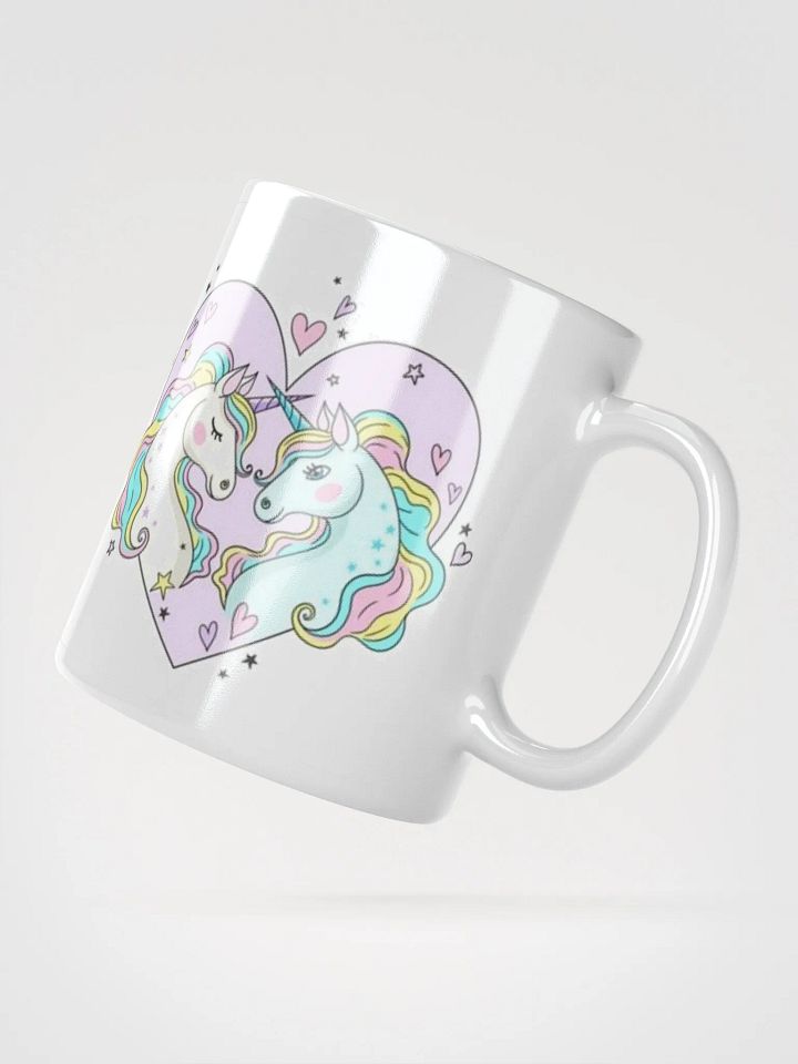 White Glossy Mug Cute Horses product image (2)