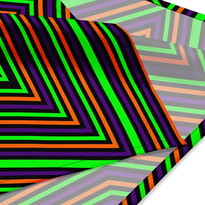Halloween Star Illusion Bandana, Orange Black Purple Green Weird Accessories product image (3)