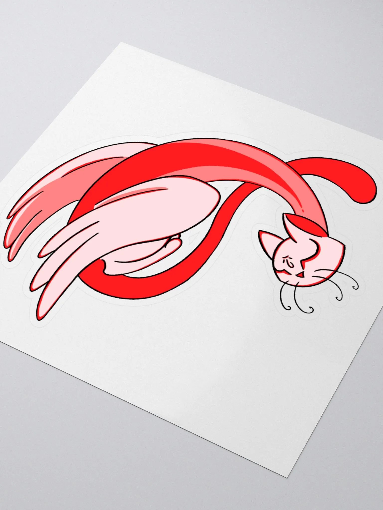 Calming Red Cat-Owl Sticker product image (3)
