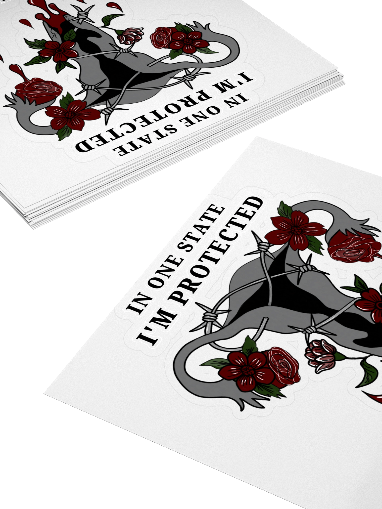 Pro-Choice Uterus Protest Sticker – Protected or Property product image (3)