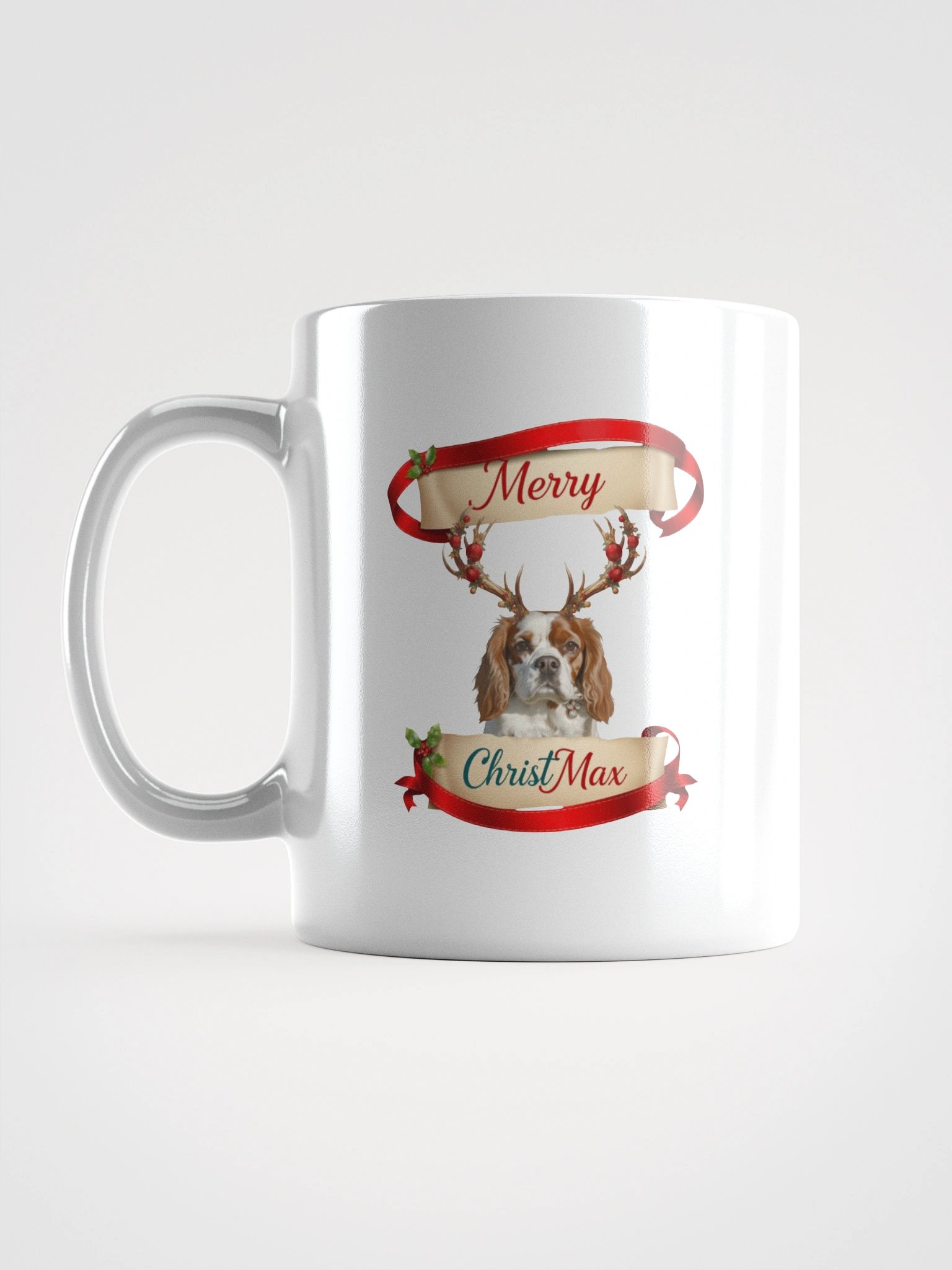White Glossy Mug with Merry ChristMax product image (1)