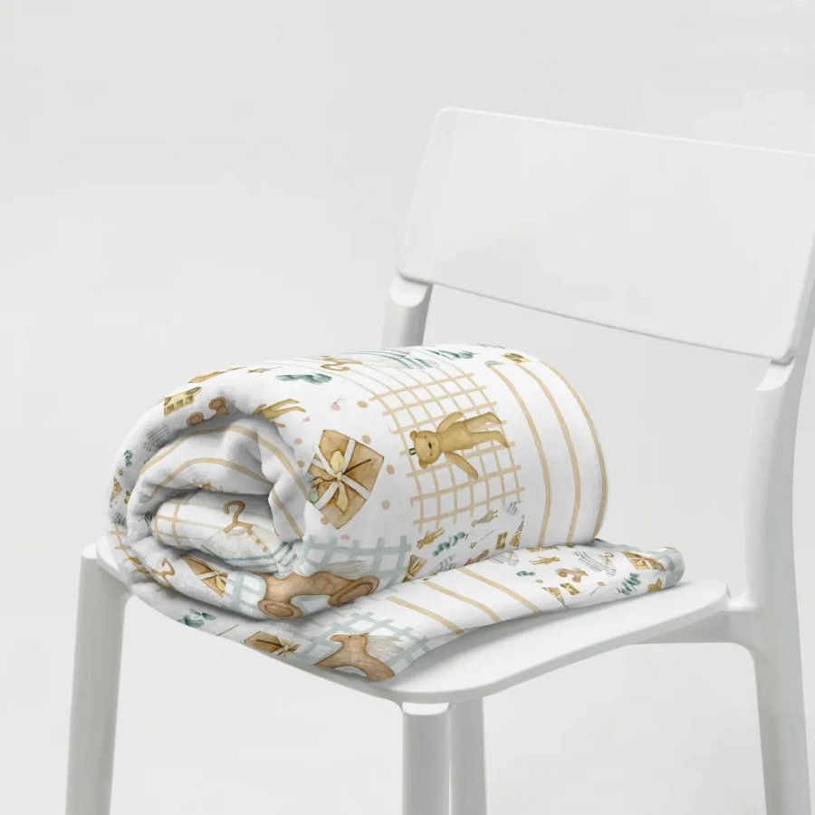 Sweet Eucalyptus Watercolor Baby Patchwork Throw Blanket product image (5)