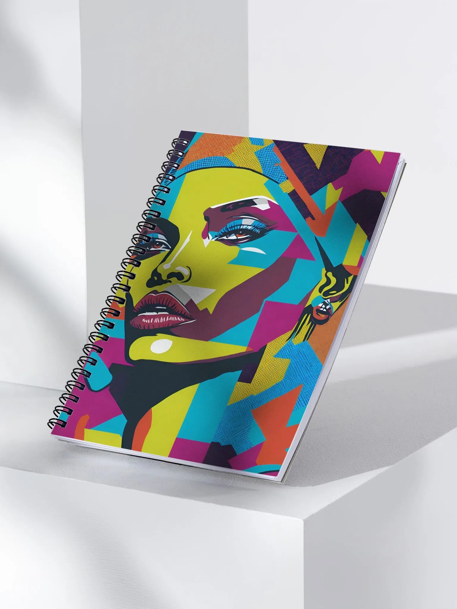 Vibrant Abstract Face Spiral Notebook product image (3)