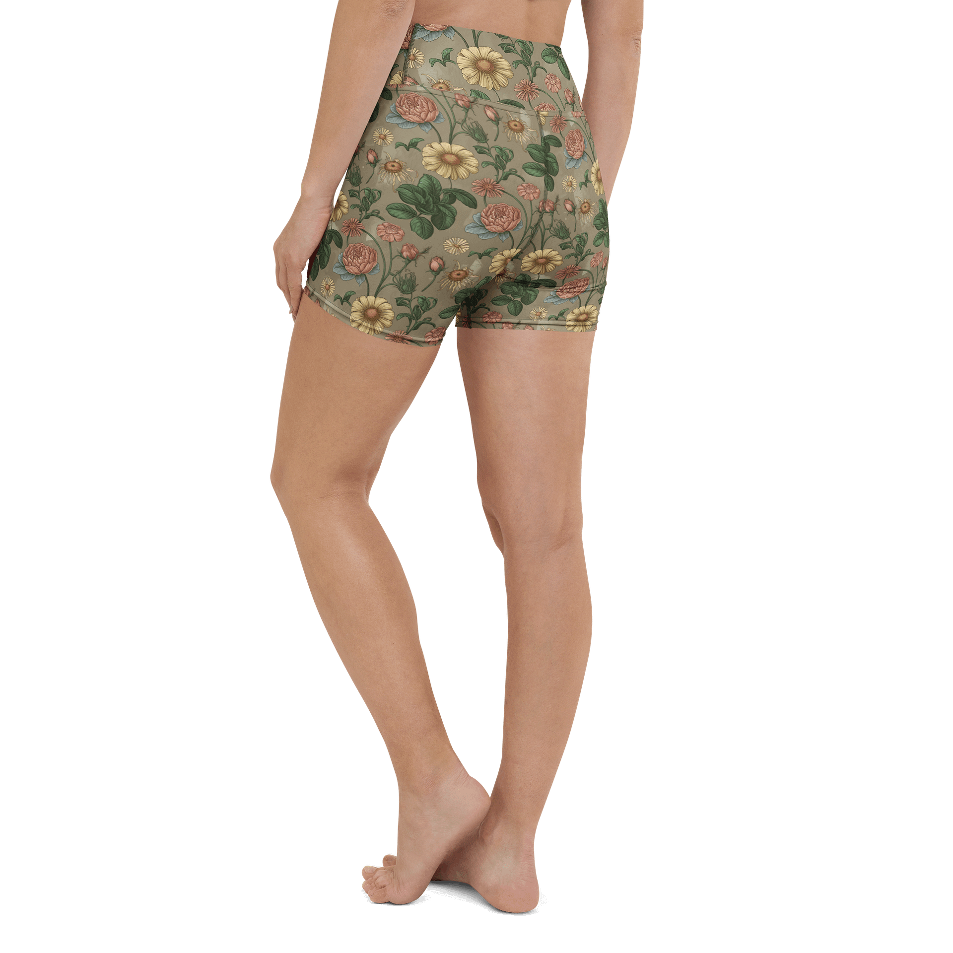 Women’s Floral Yoga Shorts – High-Waisted Non-See-Through Activewear product image (1)