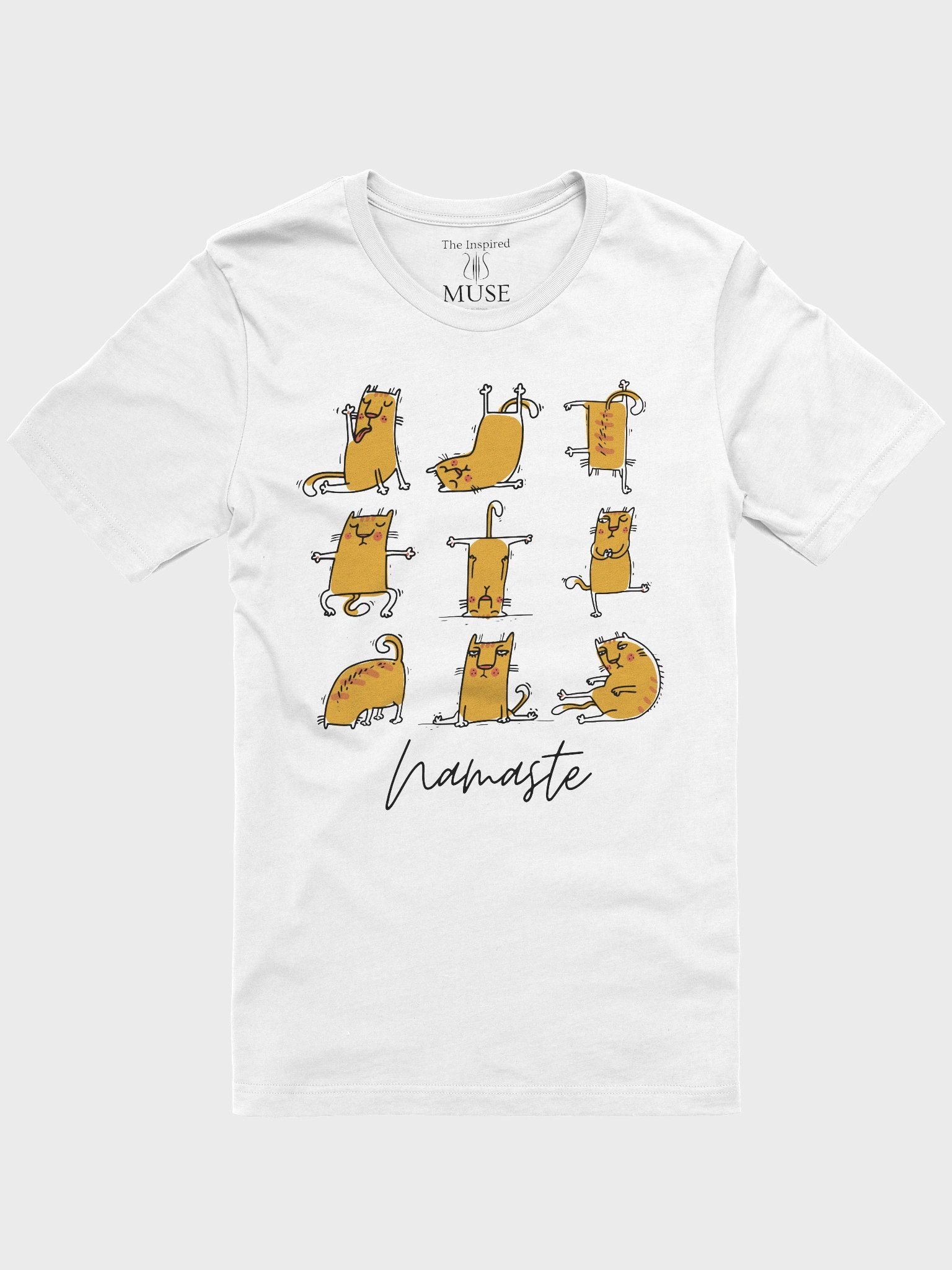 Namaste Funny Yoga Cat T-Shirt (light colors) product image (5)