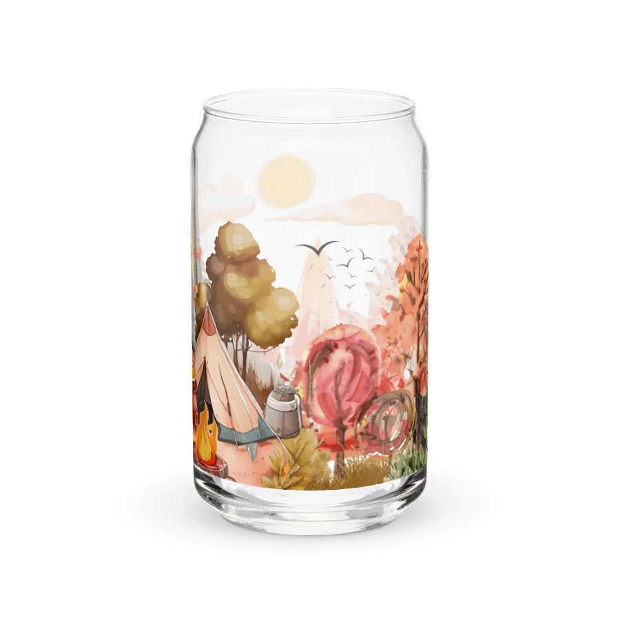 Camping Bear Glass Can | Wilderness Adventure Drinkware product image (9)