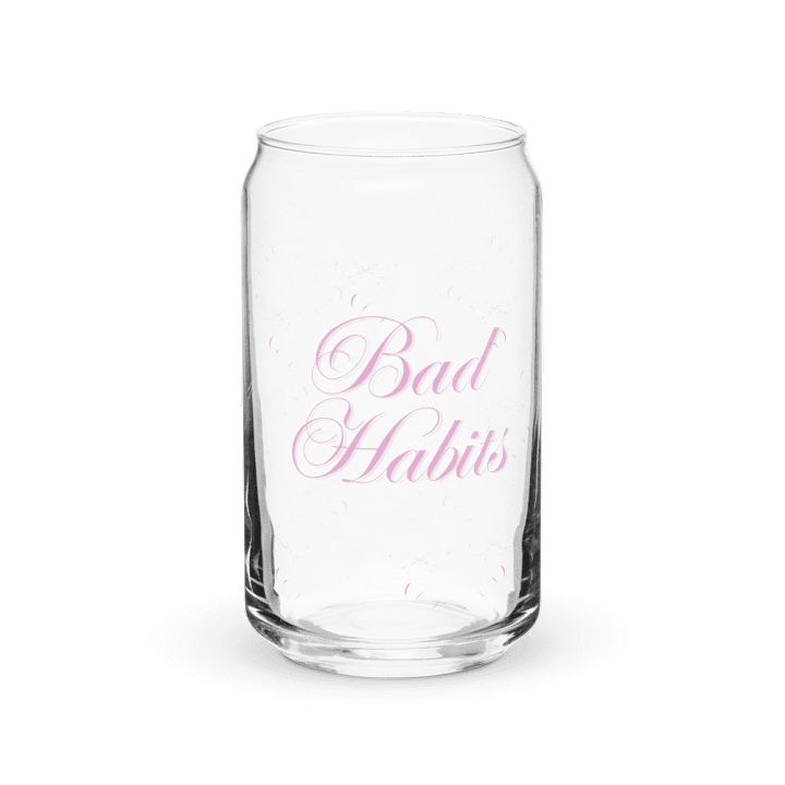 Bad Habits Girly Print Glass Can Cup With Or Without Lid product image (1)