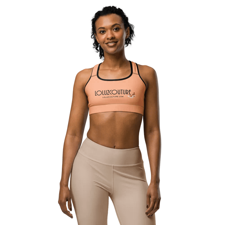 LoluzCouture Logo Orange Sherbet Sports Bra product image (1)