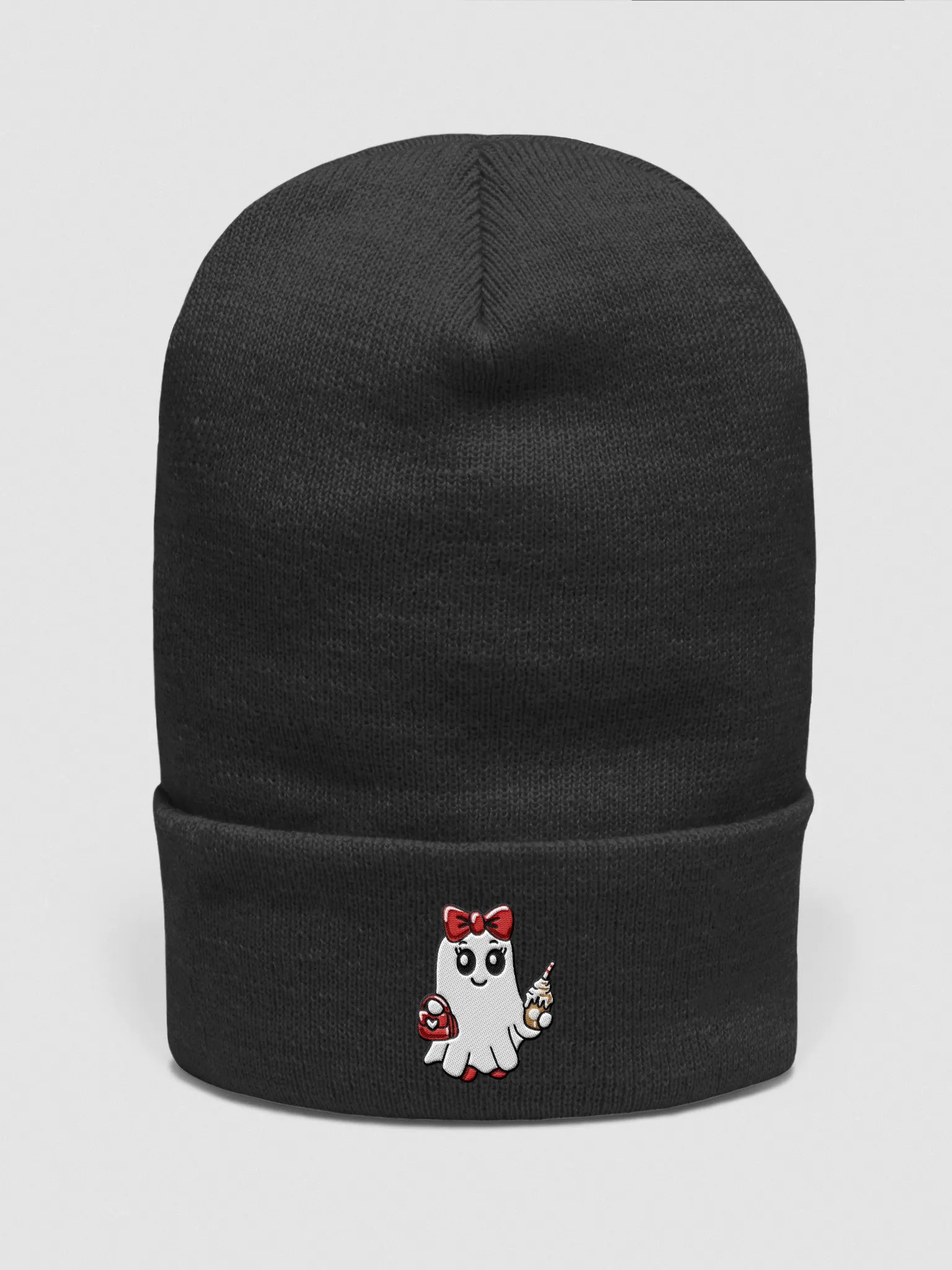 Stylish Ghost Embroidered Cuffed Beanie product image (1)