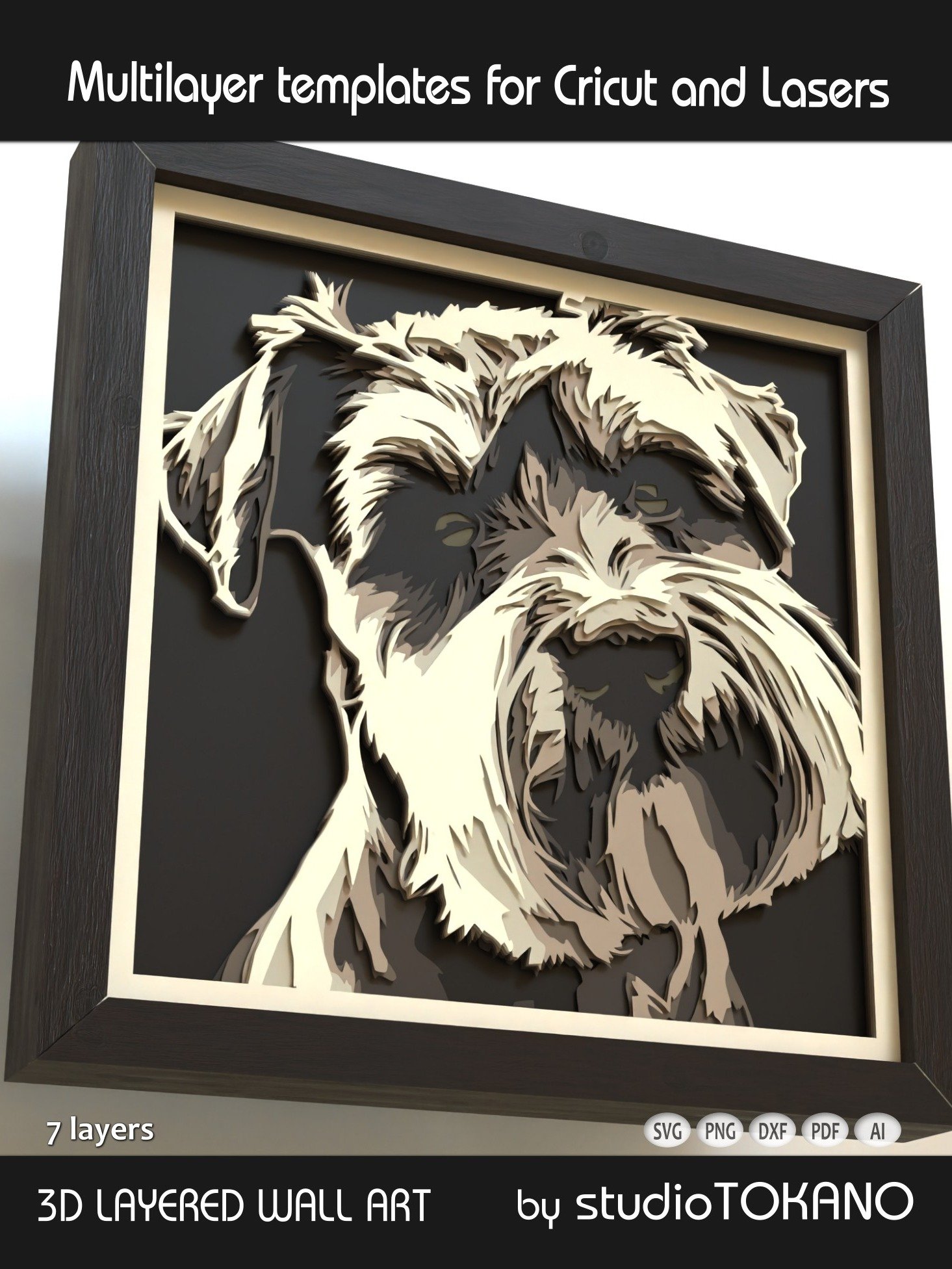 Schnauzer Dog 3D Cricut SVG product image (3)