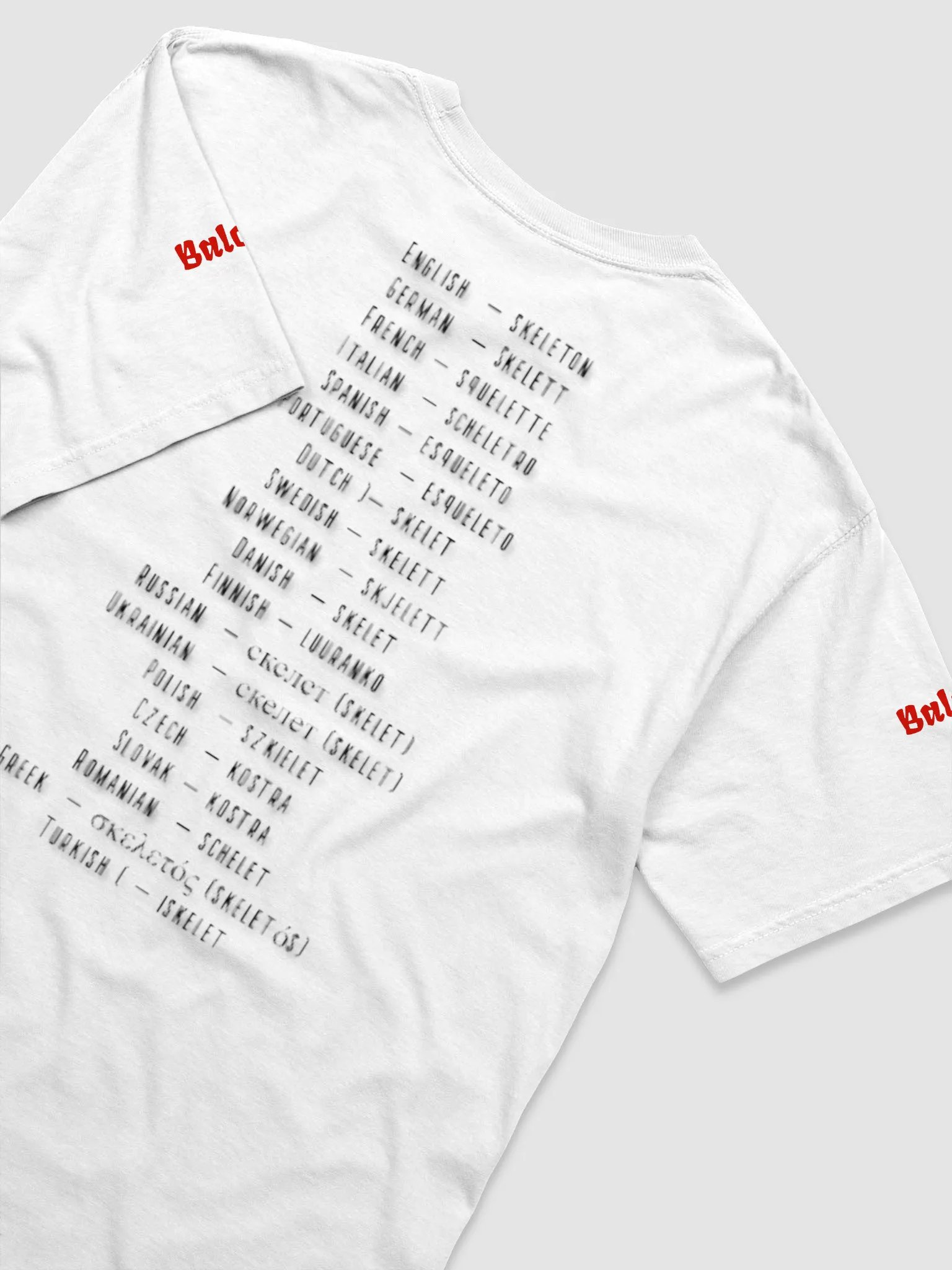 BalolxD - SKELETON In 19 language T-Shirt product image (4)