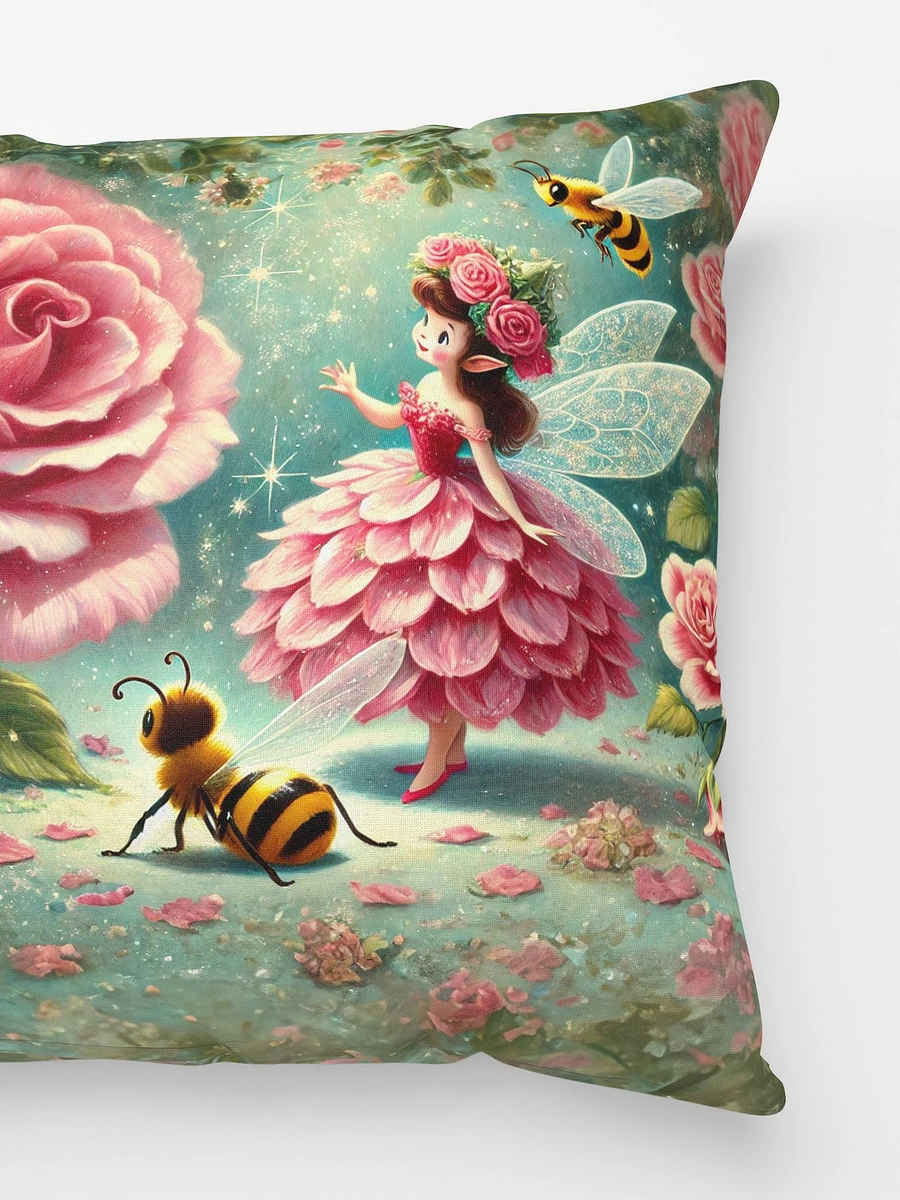 Pink rose Fairy with Bees Throw Pillow product image (3)