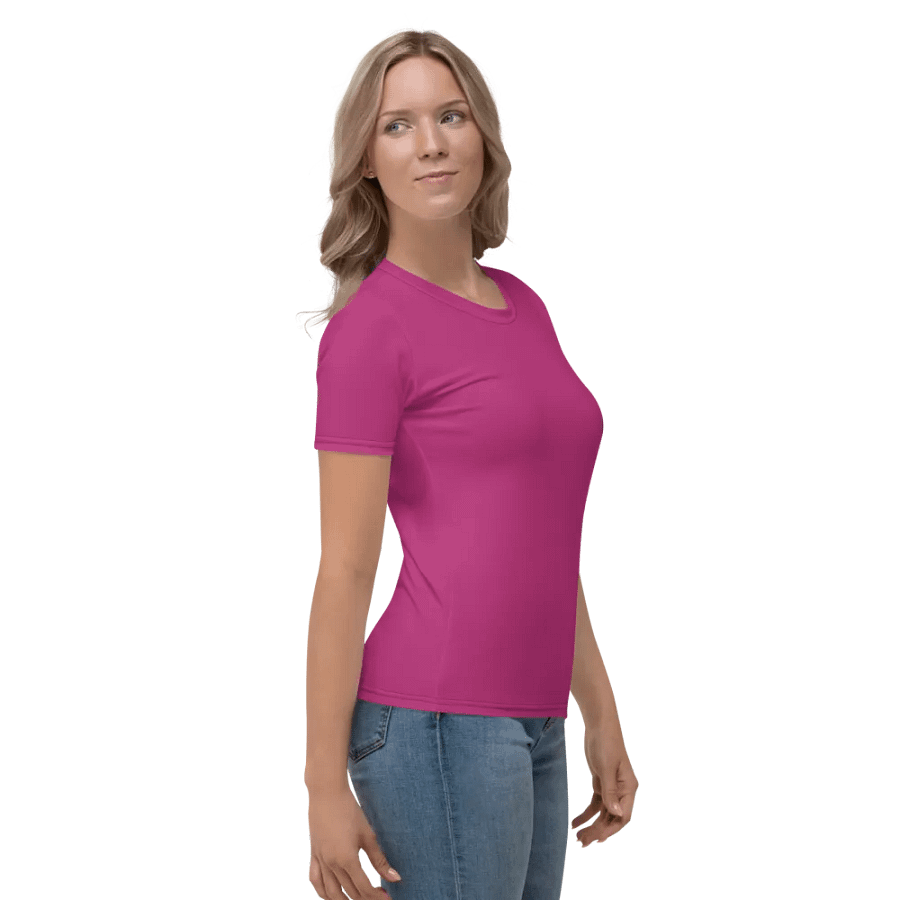 Plain Medium Plum Pink Light Summer Women's Crewneck Polyester Heavyweight Premium T-Shirt by Treasure Pie product image (7)