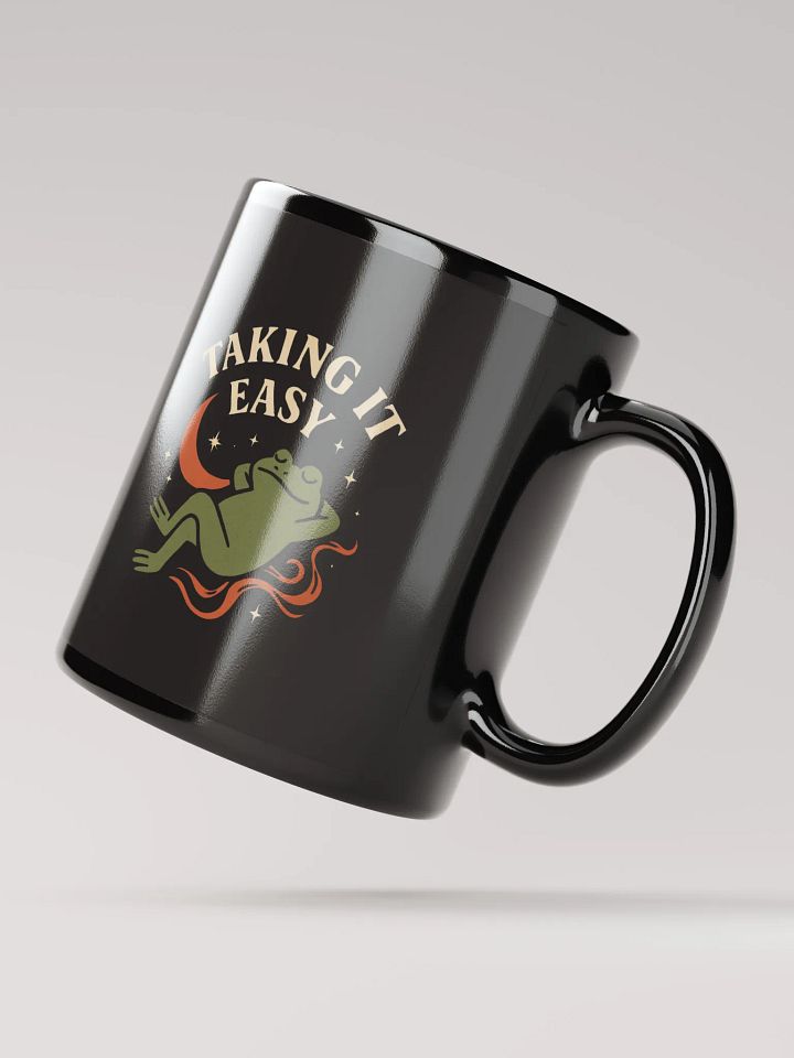 Taking It Easy Black Glossy Mug product image (4)