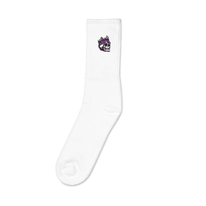 King Skull Embroidered Crew Socks product image (1)