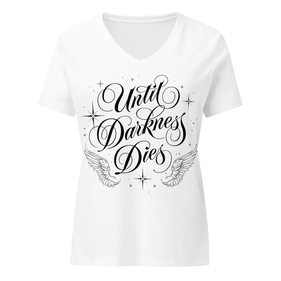 Until Darkness Dies (wings design) Bella+Canvas Women's Relaxed V-Neck T-Shirt product image (1)