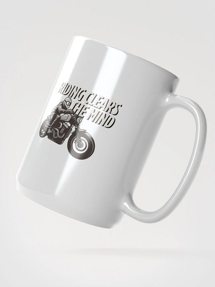 Ride Clear - Monochrome Motorcycle Mug | Riding clears the mind. product image (2)