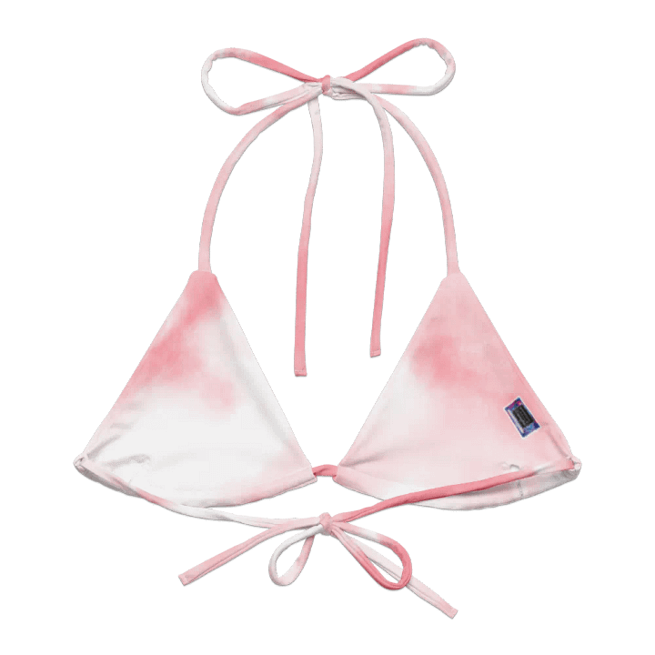 Pastel Pink and White Tie-Dye | String Bikini TOP – BOURNE to Cape Cod™ | Pink Logos product image (2)