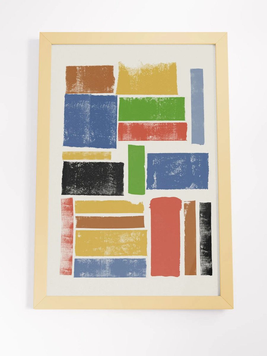 Abstract Patchwork Framed Matte Poster | Modern Geometric Wall Art | Bold and Vibrant Abstract Design for Contemporary Spaces product image (3)