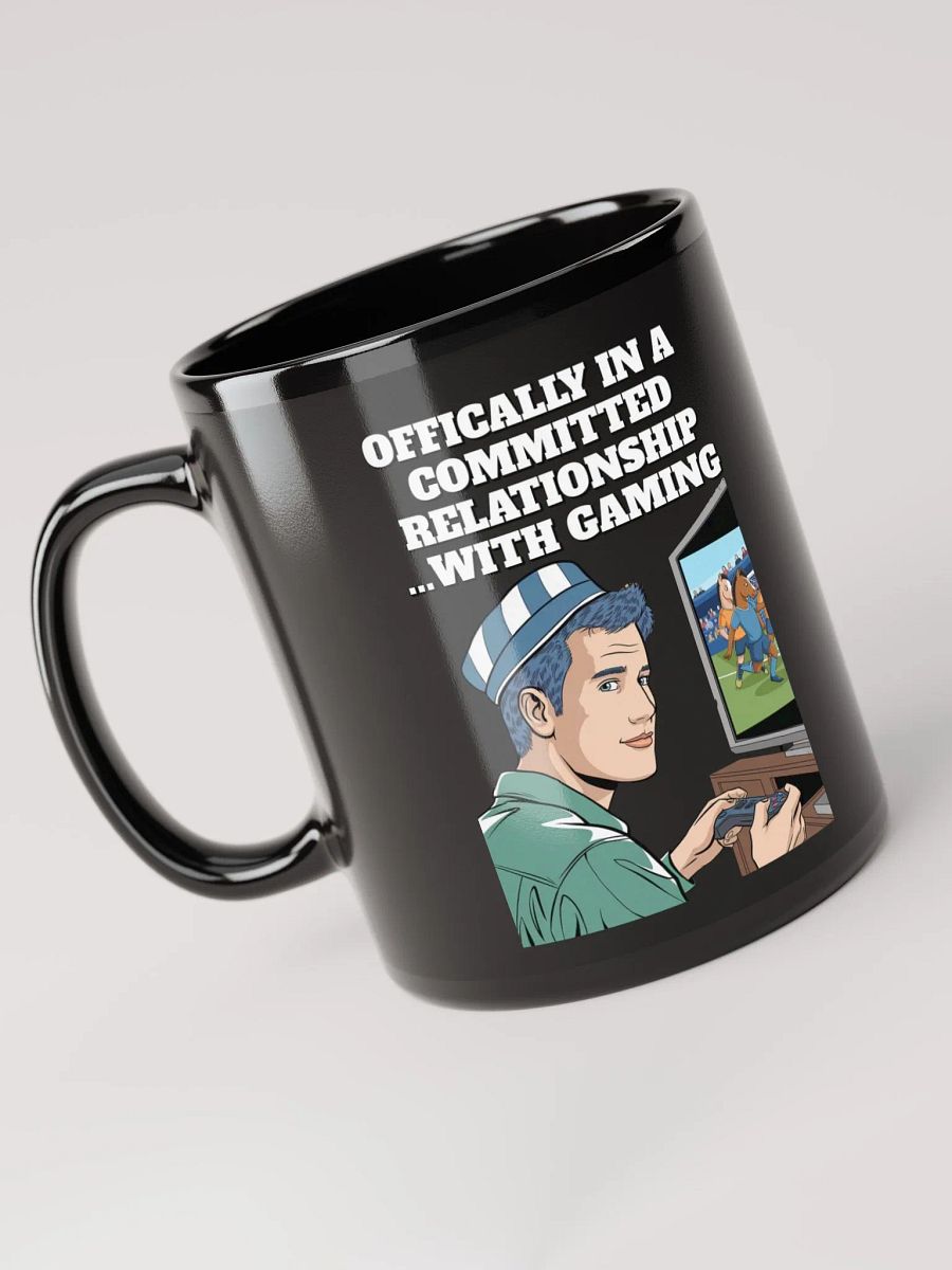 Offically In A Committed Relationship...With Gaming Funny Black Coffee Mug product image (11)