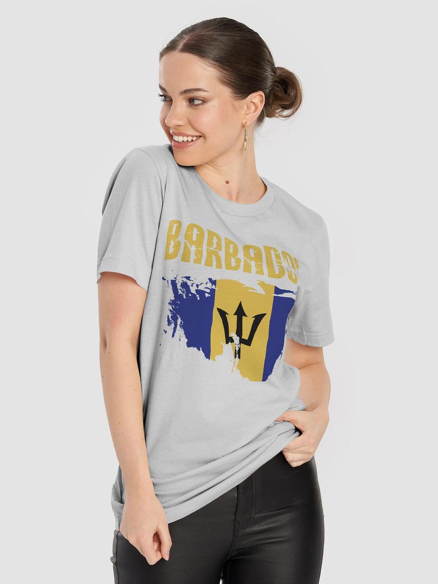 Barbados Trident Flag Unisex Supersoft T-Shirt by CultuRep product image (5)