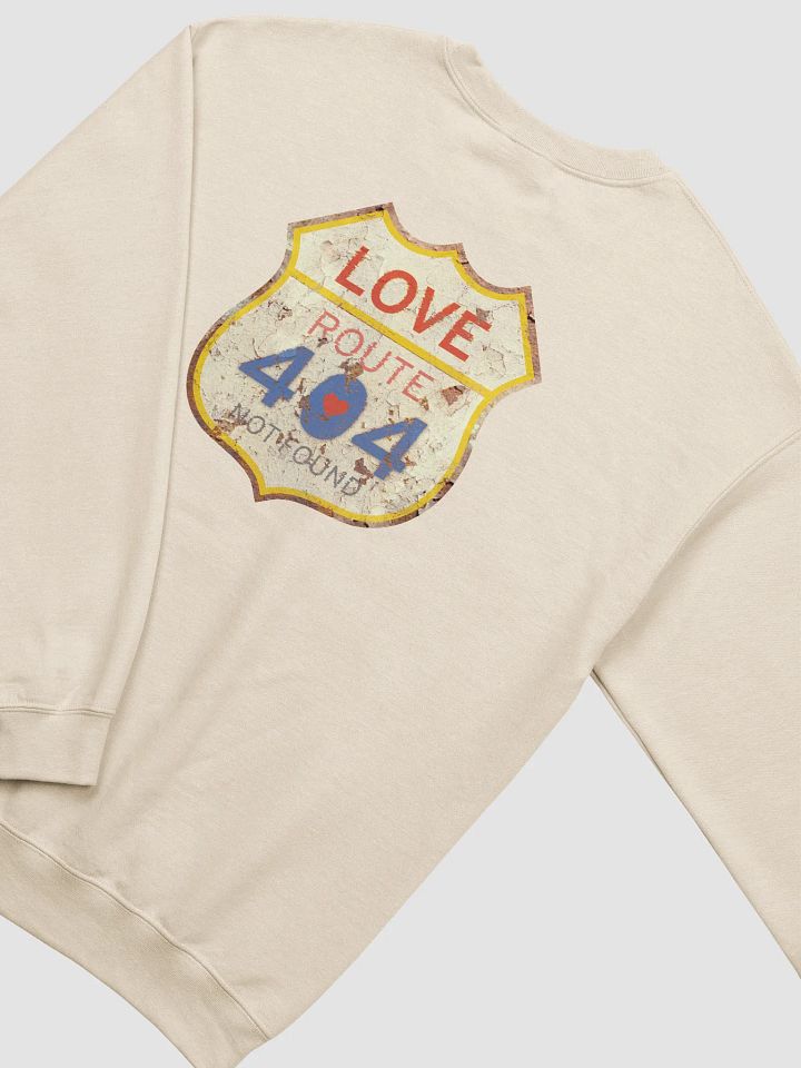 Vintage Love Route 404 Not Found Sweatshirt (Back Print), Cozy Crewneck, Perfect Gift for Road Trip Lovers, Casual Fashion, Unisex Sweater product image (29)