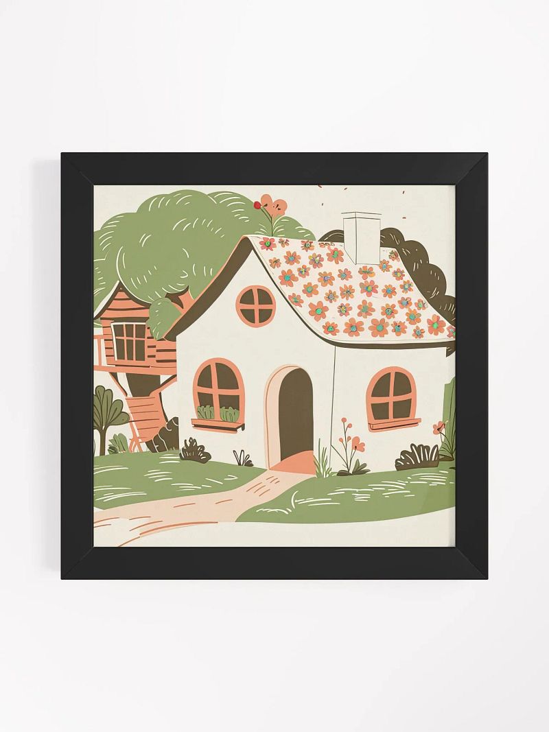 House & Treehouse Framed Poster