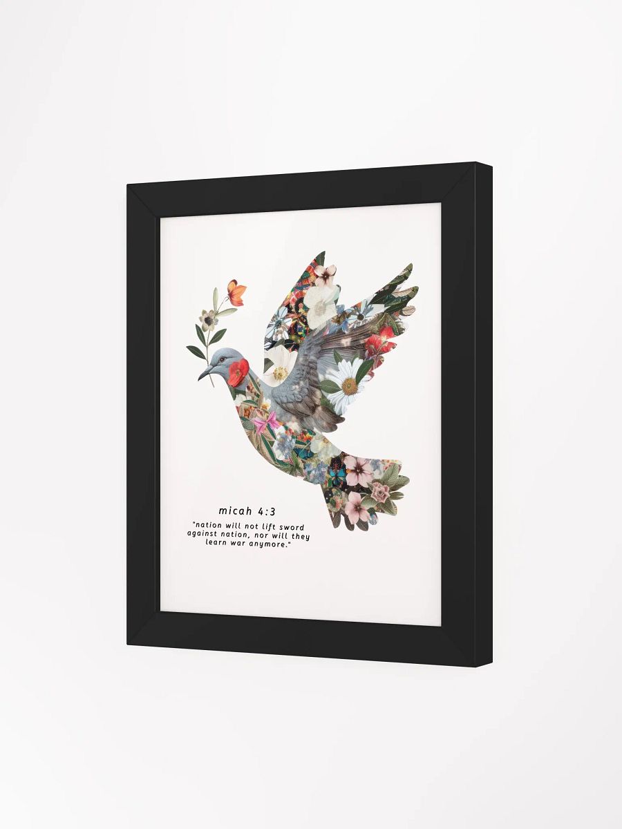Floral Peace Dove | Micah 4:3 Framed High-Quality Matte Poster product image (3)