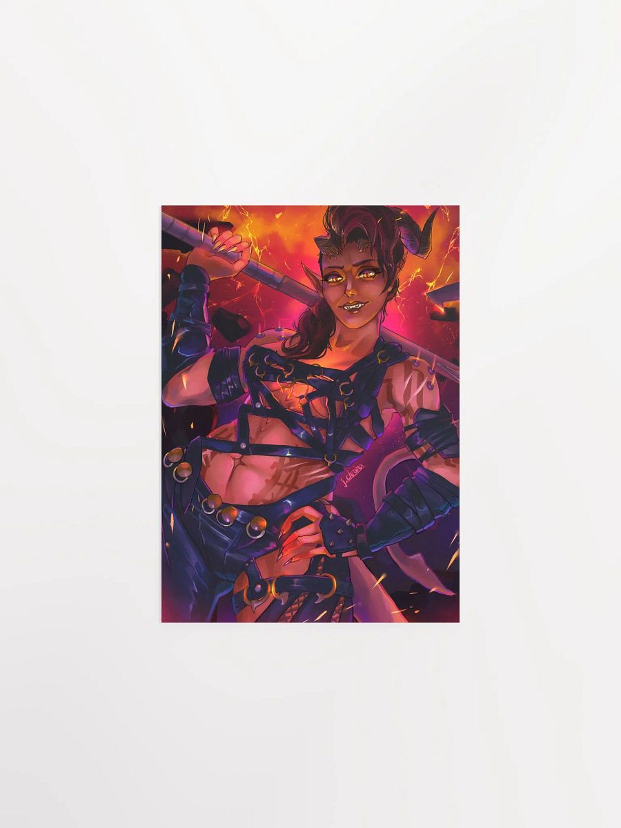 Fury of Avernus - Tiefling Barbarian Video Game Poster - 11x14" Art Print by CosmicChroma product image (1)